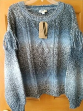 Frye And Co Ombré Space Dyed Fringe Sweater WOMEN'S  L Wool Blend Knit Pullover