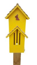 Butterfly House Large (Yellow), 23", Bird Houses by Mark, Made in USA