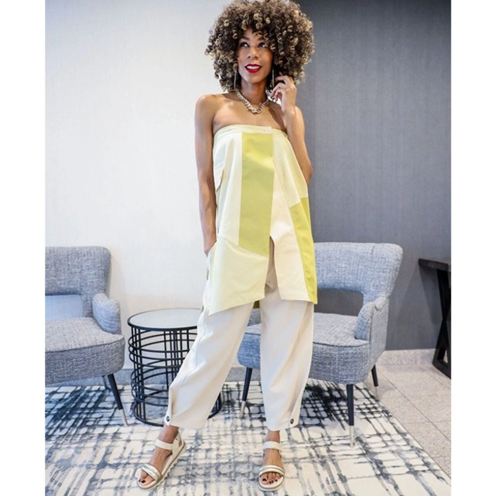 PUMA Sandalo Cougar Nolo in argento metallizzato tortora. Taglia 8 5. Nuovo