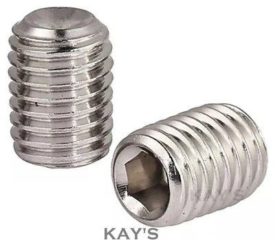 KAYFAST M8 (8mmØ) GRUB SCREWS CUP POINT ALLEN KEY SOCKET SET SCREW A2 STAINLESS STEEL