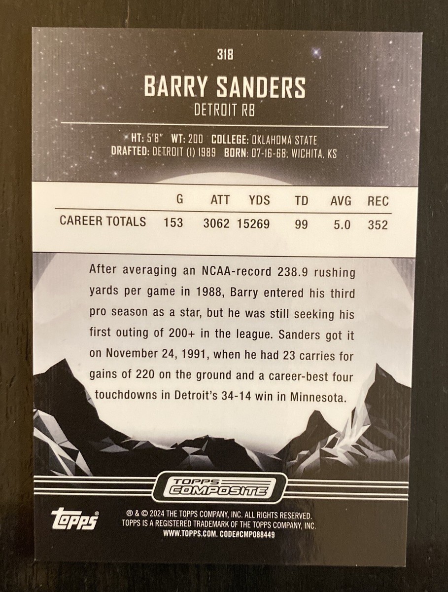 2024 Topps Composite Football Midnight BARRY SANDERS #318 Detroit