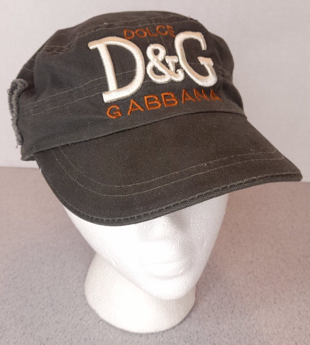 DOLCE GABBANA Military Womens Black Big Logo Cotton cap hats DOLCE GABBANA Military Womens Black Big Logo Cotton cap hats