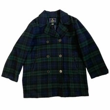 Lauren Ralph Lauren Women’s Wool Cashmere Black Watch Tartan Plaid Pea Coat M