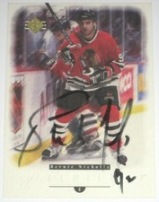 BERNIE NICHOLLS SIGNED UPPER DECK PREMIER SP BLACKHAWKS CARD AUTOGRAPH AUTO!!