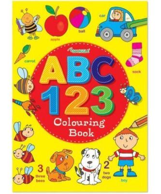 ABC 123 Colouring Book Learn to Write Numbers Letters Activity Book A4.