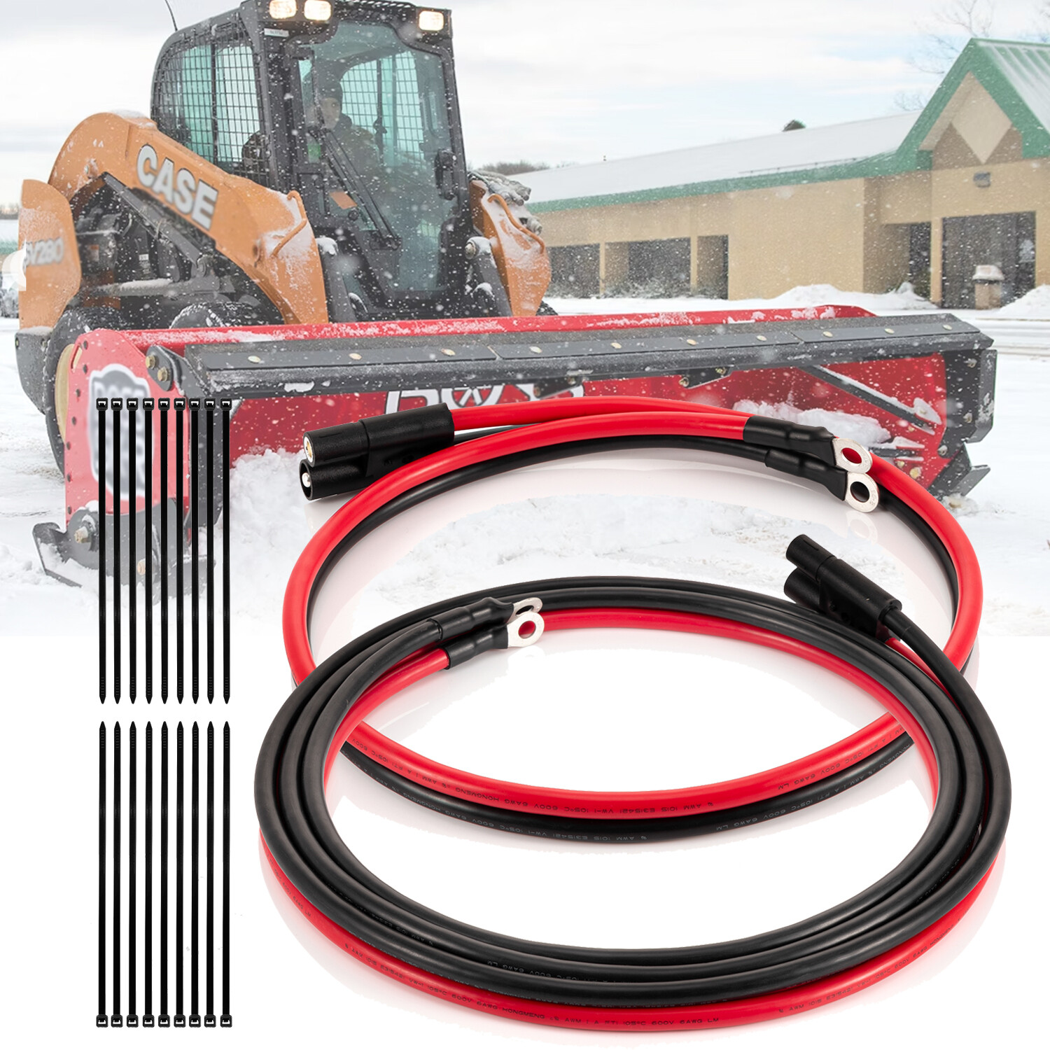 2 Pin Battery Cable Plow & Truck Side for Snowplow HYD01684, HYD01690