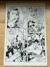 BABY ANGEL X #3 original comic art 1995 FAERY BATTLE DEAD KARMIC DETONATOR