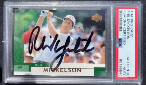 PSA / DNA PHIL MICKELSON SIGNED AUTOGRAPH  ROOKIE CARD 2002 UPPER DECK #41 LIV