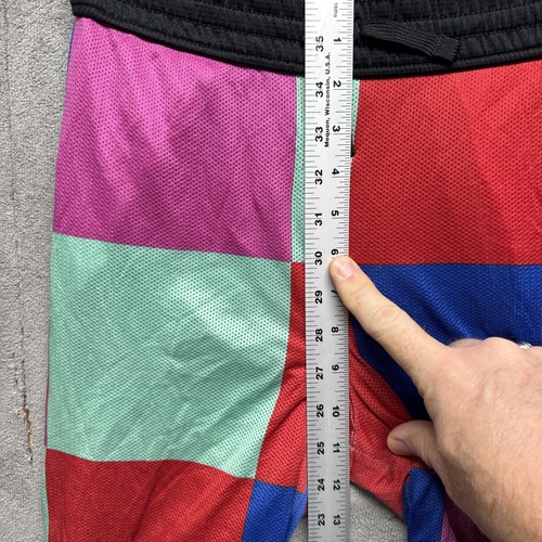 Nike Dri-FIT Shorts Boys XL 8” Multicolor Patchwork Rainbow Checkered Athletic - Picture 4 of 10