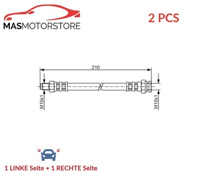 BREMSSCHLAUCH BREMSLEITUNG PAAR BOSCH 1 987 476 877 2PCS P FÜR FIAT BRAVO II