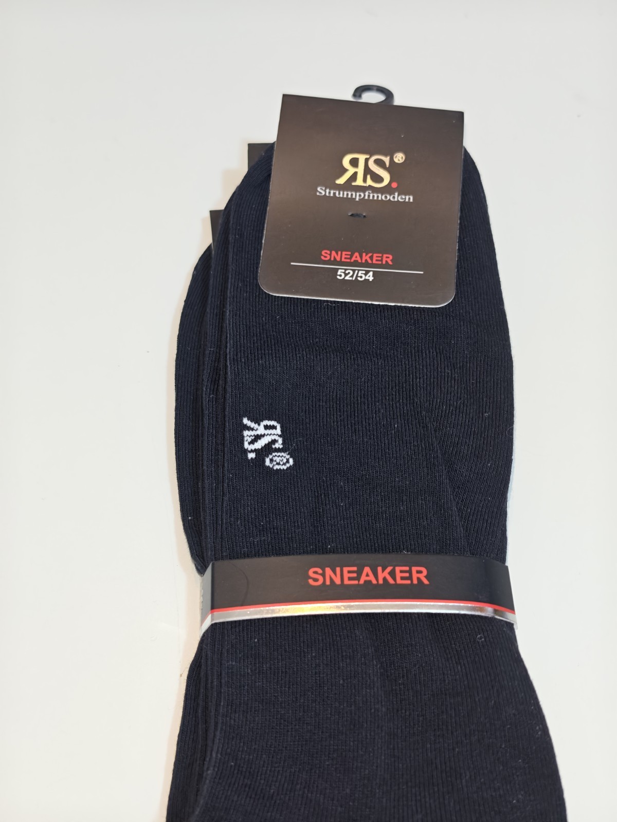 Set 16 paia calze sneaker RS Harmony taglia 52/54 XXL taglie forti nere cotone