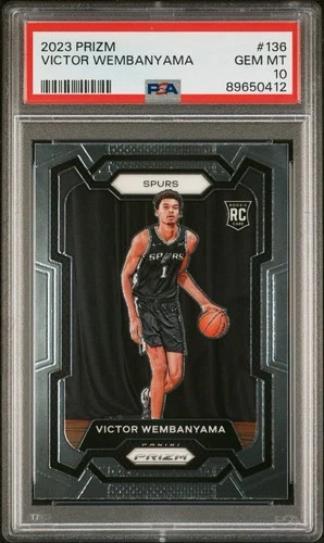 Victor Wembanyama 2023 Prizm Base Rookie PSA 10 #136 Spurs Wemby RC