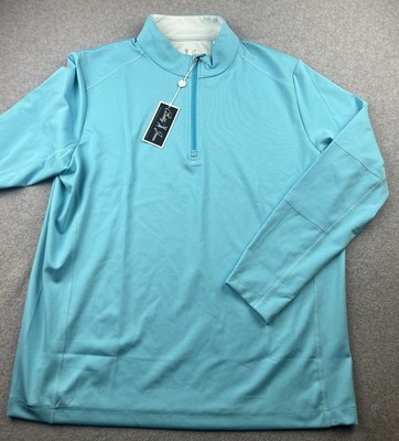 Bobby Jones Viking Performance Fabric 1/4 Zip Pullover Size L Cerulean Blue NWT