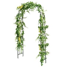 Garden Arch Arbor Trellis Pergola 7.5' Metal Archway for Climbing Plants Party