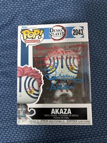 ⭐DEMON SLAYER FUNKO: Lucien Dodge signed/quoted/doodle AKAZA #2043  JSA-COA