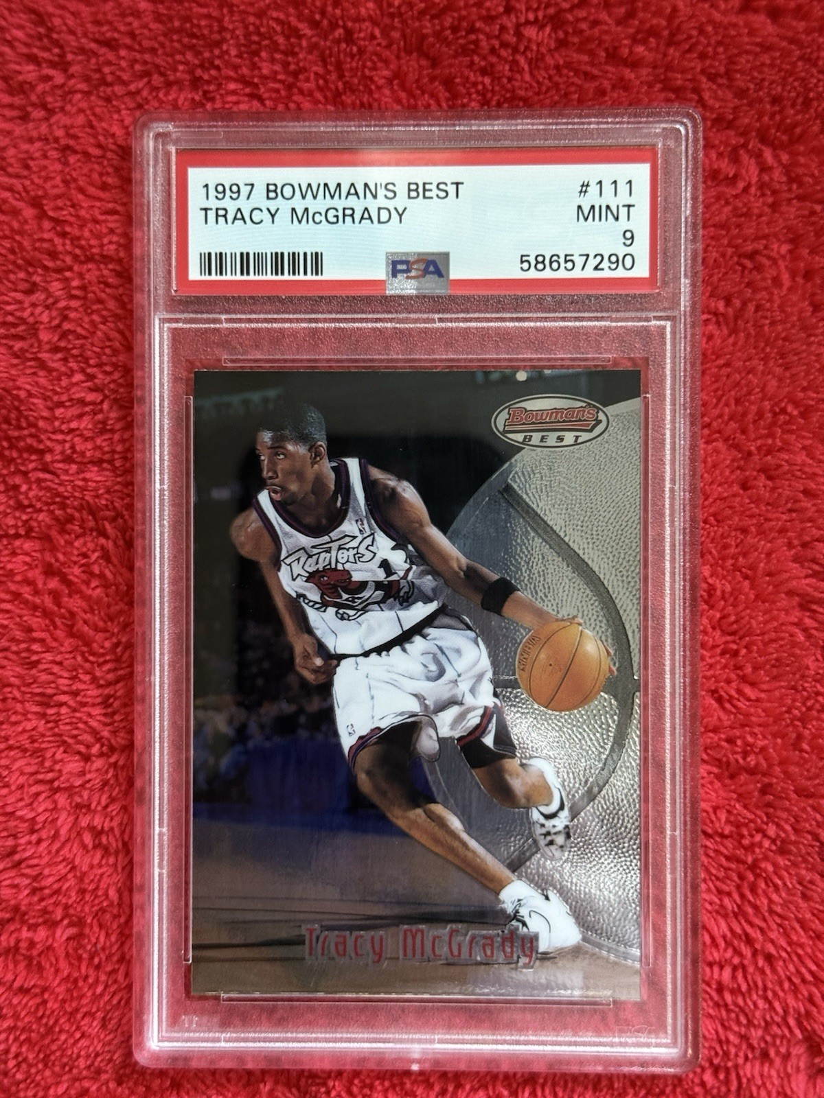 1997 Bowmans Best Tracy McGrady Rookie RC #111 PSA 9 Toronto Raptors