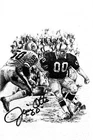 JIM OTTO SIGNED B&W POSTCARD~PRO FOOTBALL HALL OF FAME~HOF AUTO~RAIDERS