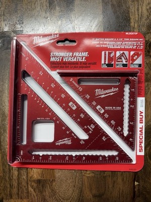 Milwaukee NEW & SEALED 7  Rafter Square & 4-1/2  Trim Square Set MLSQ070P