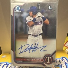 Topps 2022 Bowman Chrome Autograph 1st Bowman Dustin Harris CPA-DHR Rangers