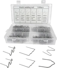 1200PCS Car Plastic Welding Kit, 6 Different Shapes Welder Staples Kit with Stor