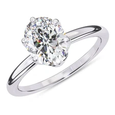 IGI 2.8 Ct Lab Grown Diamond 6 prong Solitaire Engagement Ring 14K White Gold