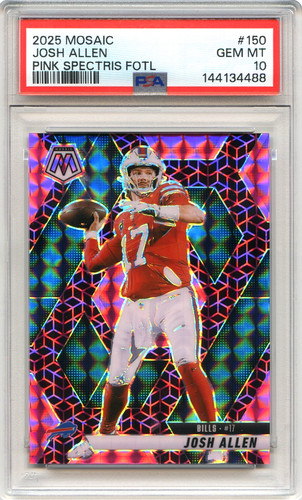 Josh Allen PSA 10 Panini 2025 Mosaic Prizm Football #150 FOTL Pink Spectris /13