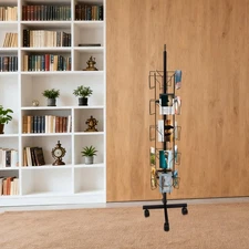 20 Pocket Black Greeting Card Stand with 360° Rotation for Retail Display