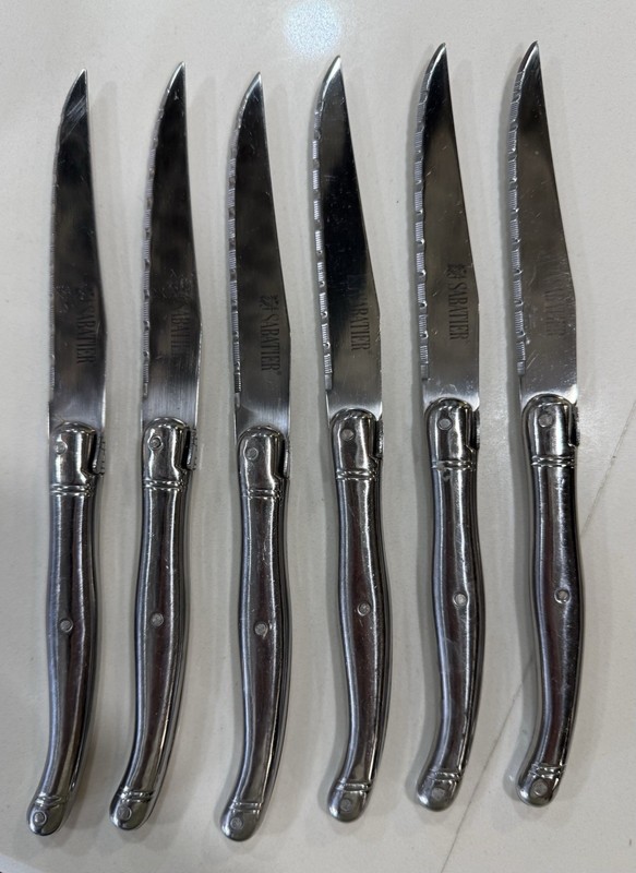 6 (six) Laguiole Sabatier Stainless Steel French Steak Knives