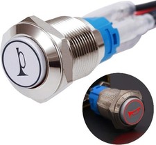 16MM Raised Speaker Horn Momentary Push Button Switch 5/8" Mounting Hole SR-red