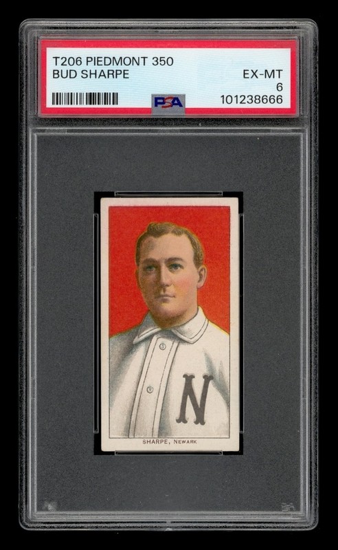 1909-11 T206 Set-Break Bud Sharpe Piedmont PSA 6 EX-MT