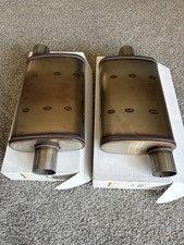 Pair Of 2 Magnaflow Xl 3 Chamber 409 Stainless Steel 2.5 Inch Muffler 13216 Used Pair Of 2 Magnaflow Xl 3 Chamber 409 Stainless Steel 2.5 Inch Muffler 13216 Used