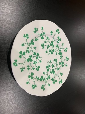 St George Fine Bone China Plates- Irish Shamrock Pattern - 8.25 inch diameter 