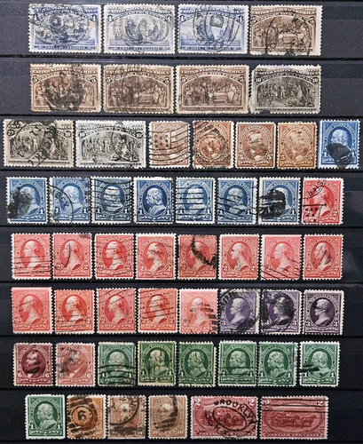US Stamp Collection 1893-1898 Lot of 53 Scott # 233/286 Used