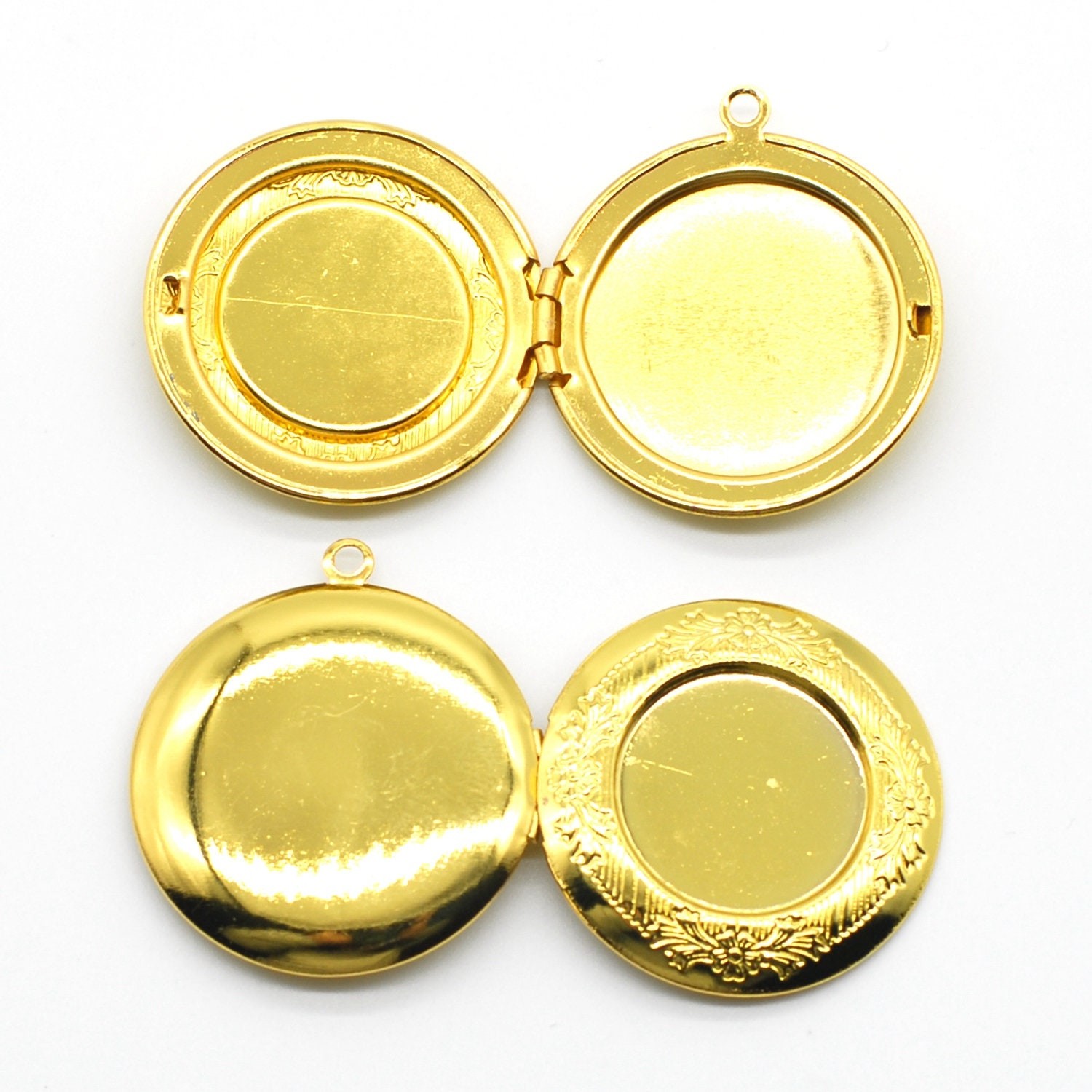 3PCS Brass Round Cabochon Locket Charm Pendant 32mm Fit 20mm Cab LMC12-04774