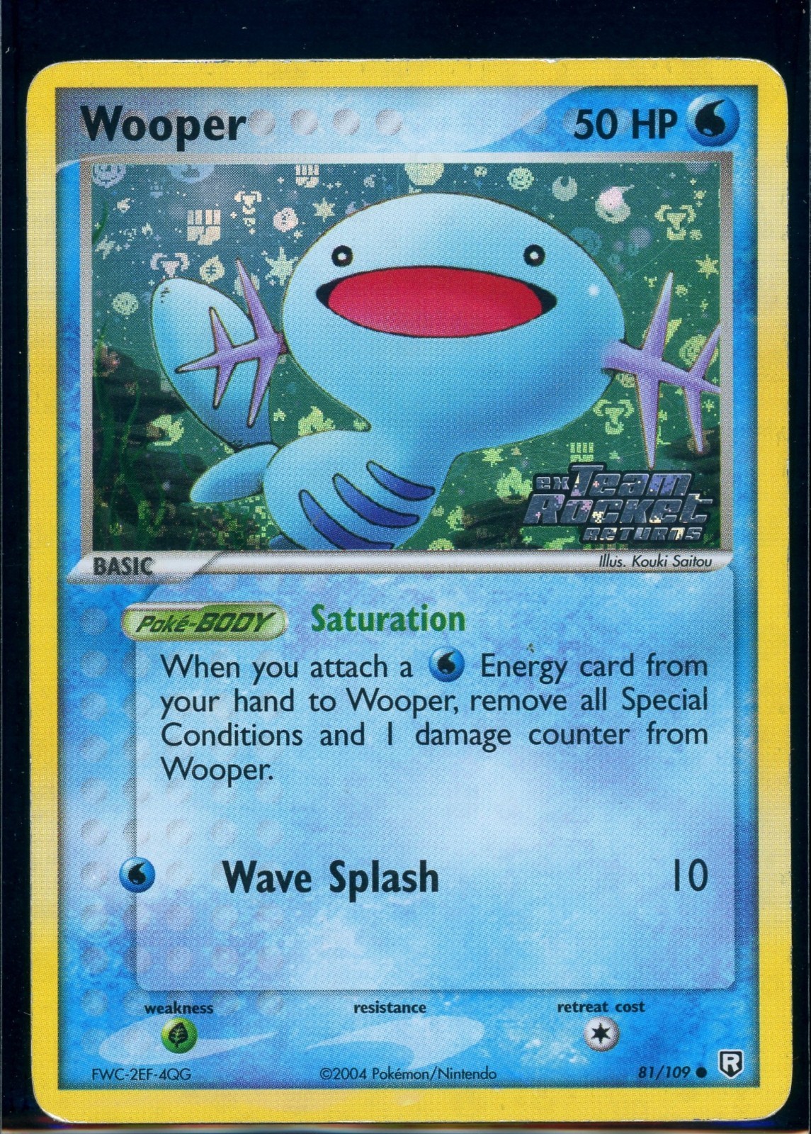 Pokemon EX TEAM ROCKET RETURNS - #81/109 Wooper - Reverse Holo ENG - Damaged