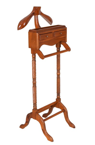 Herrendiener Mahagoni – Butler KleiderstäNder Mit Schubladen Antik Stil-image