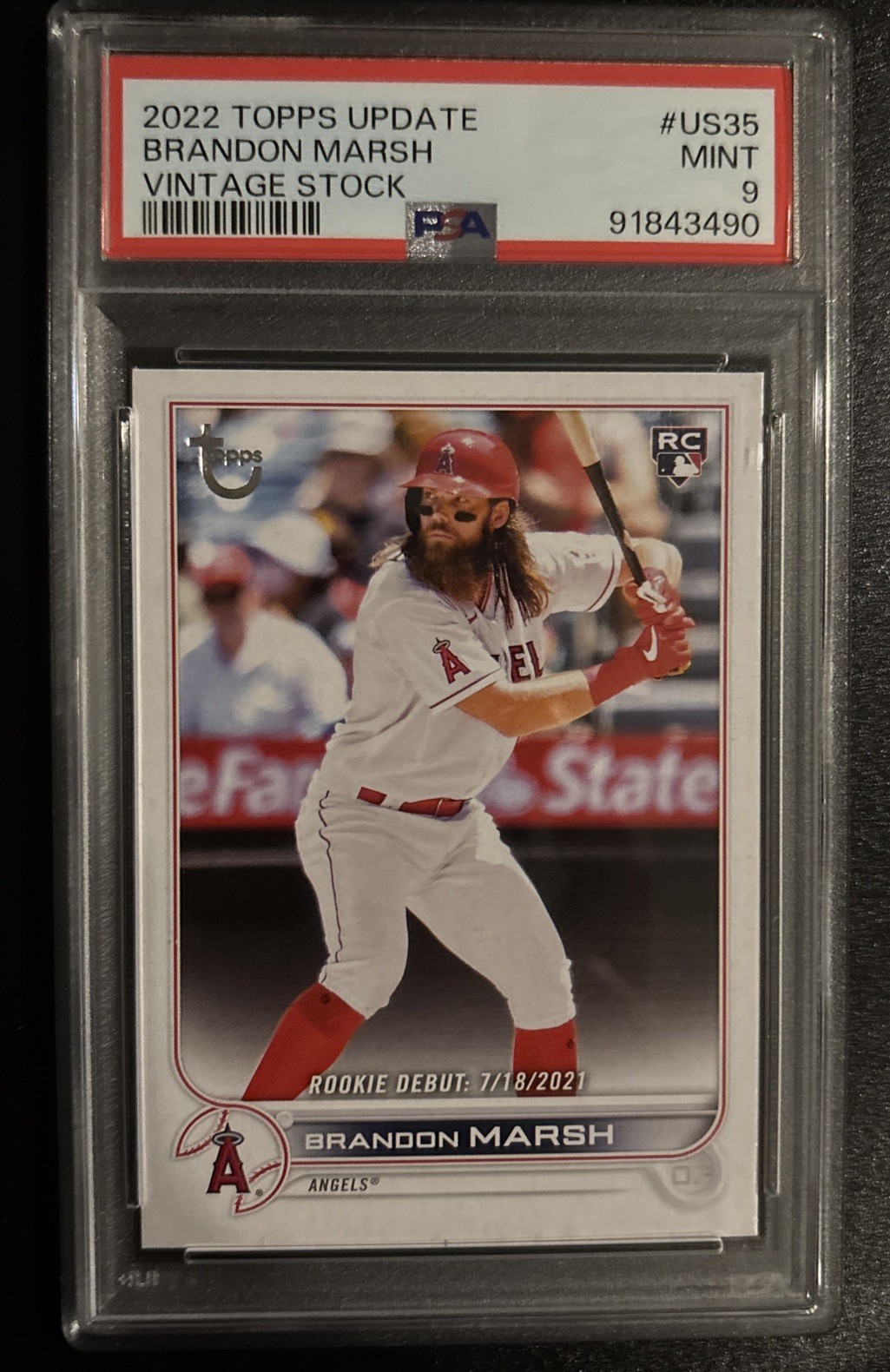 2022 Topps Update Brandon Marsh RC Vintage Stock Parallel #US35 Rookie Card /99