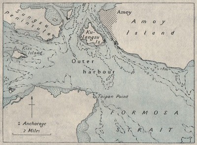 Annäherungen an Amoy (XIAMEN). China. WK2 ROYAL NAVY INTELLIGENCE MAP 1945