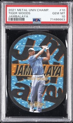 2021 SKYBOX METAL UNIVERSE CHAMPIONS JAMBALAYA #10 TIGER WOODS PSA