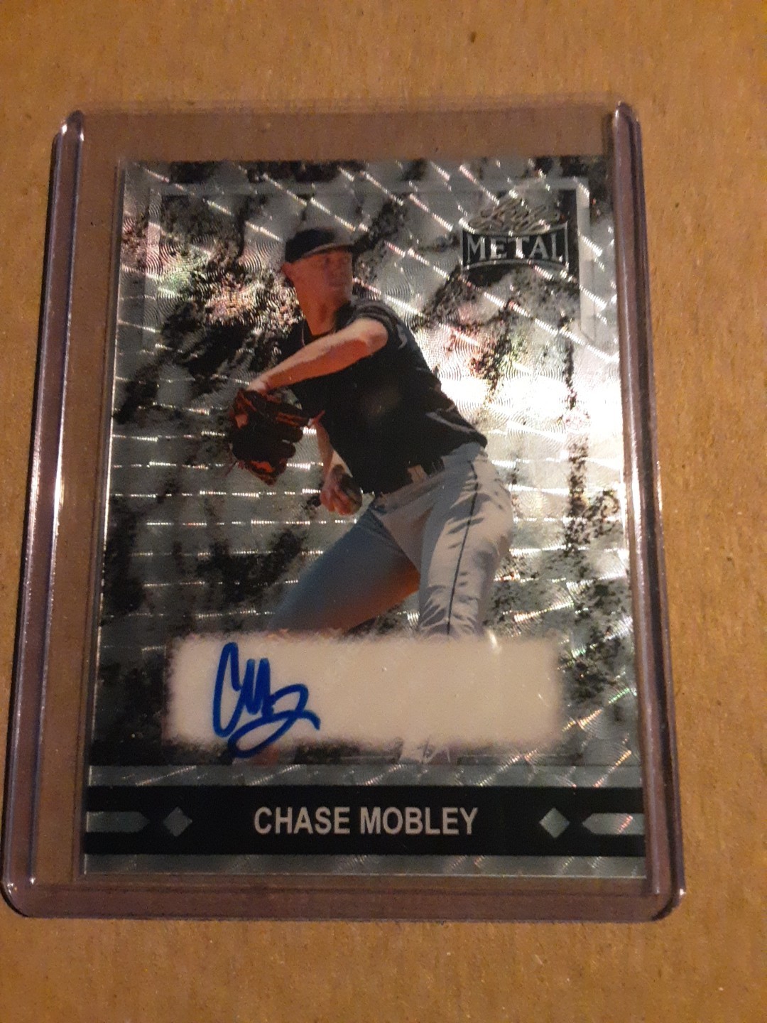 2026 Leaf Metal Baseball #91A-CM1 Gold Prospect Chase Mobley 1/1 Autograph