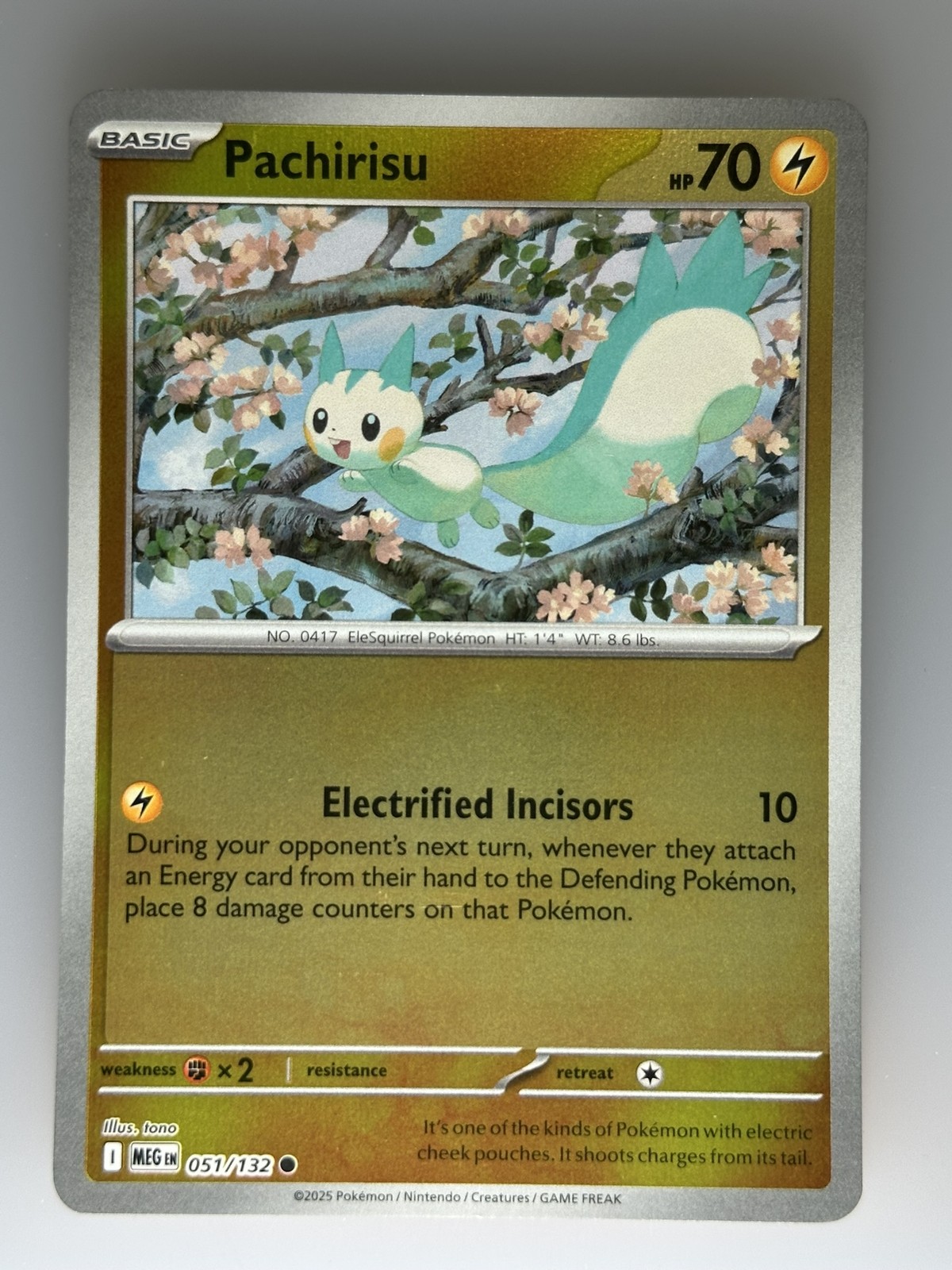 Pokemon | Pachirisu - Reverse Holo | ME01: Mega Evolution (MEG) #051/132 NM TCG
