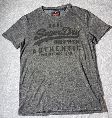 Mens SuperDry Authentic T Shirt Tee Gray Orange Size Large