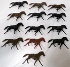 Vintage 1960's 1970's Louis Marx 13 Plastic 2.5" Black Brown Horse Figure Lot