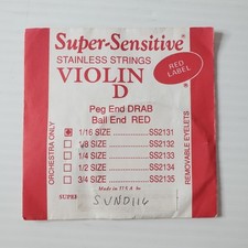 Super Sensitive Red Label Violin D String For 1/16th Size Stainless Steel SS2131