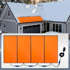 H&ZT 4-Pack Heated Roof Snow Melting Mats Self-Regulating & Gutter De-Icing Kit