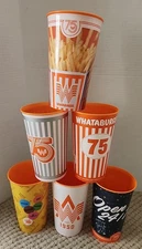 WHATABURGER 75th Anniversary Limited Edition 32 oz Collector Cups Set of 6 (NEW)