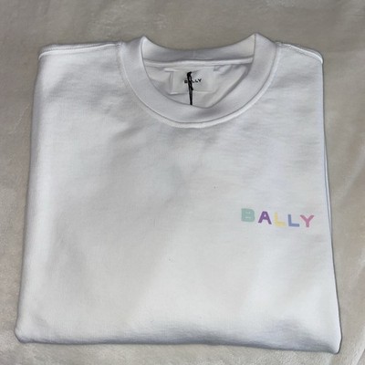 Bally Women s Cotton Logo Pullover White Multi Sweater Size XL MSRP $795