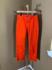 CAbi Utility Trousers Pants Size 2 Orange Stretch Canvas Tapered Style 6046