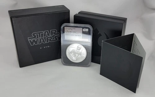 2017 NIUE S$2 C-3PO NGC PF70 Ultra Cameo, STAR WARS  .999 Silver    AA8.2