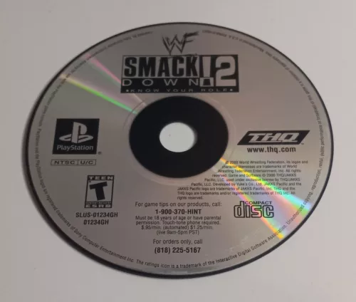 WWF SmackDown 2: Know Your Role (Sony PlayStation 1, PS1 - 2000) DISC ONLY